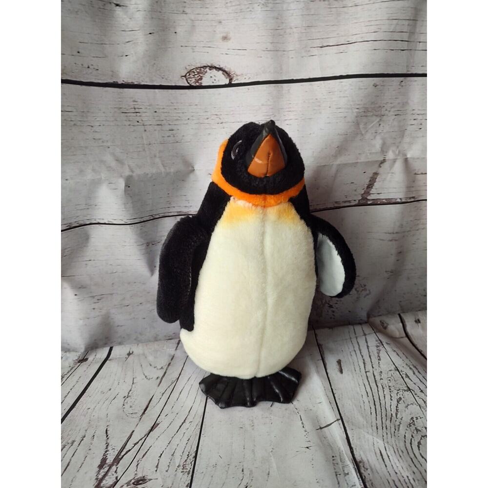 Sea World Emperor Penguin Plush 11in Stuffed Animal Faux Leather Feet Bill